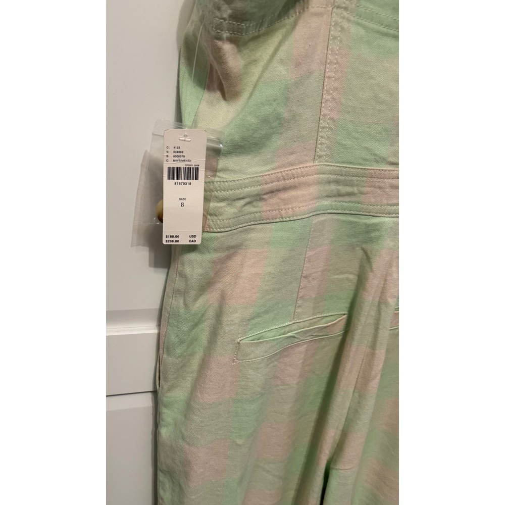 Maeve Anthropologie Colette Portside Button Front Jumpsuit Checkered Wide Leg 8 - Picture 10 of 10
